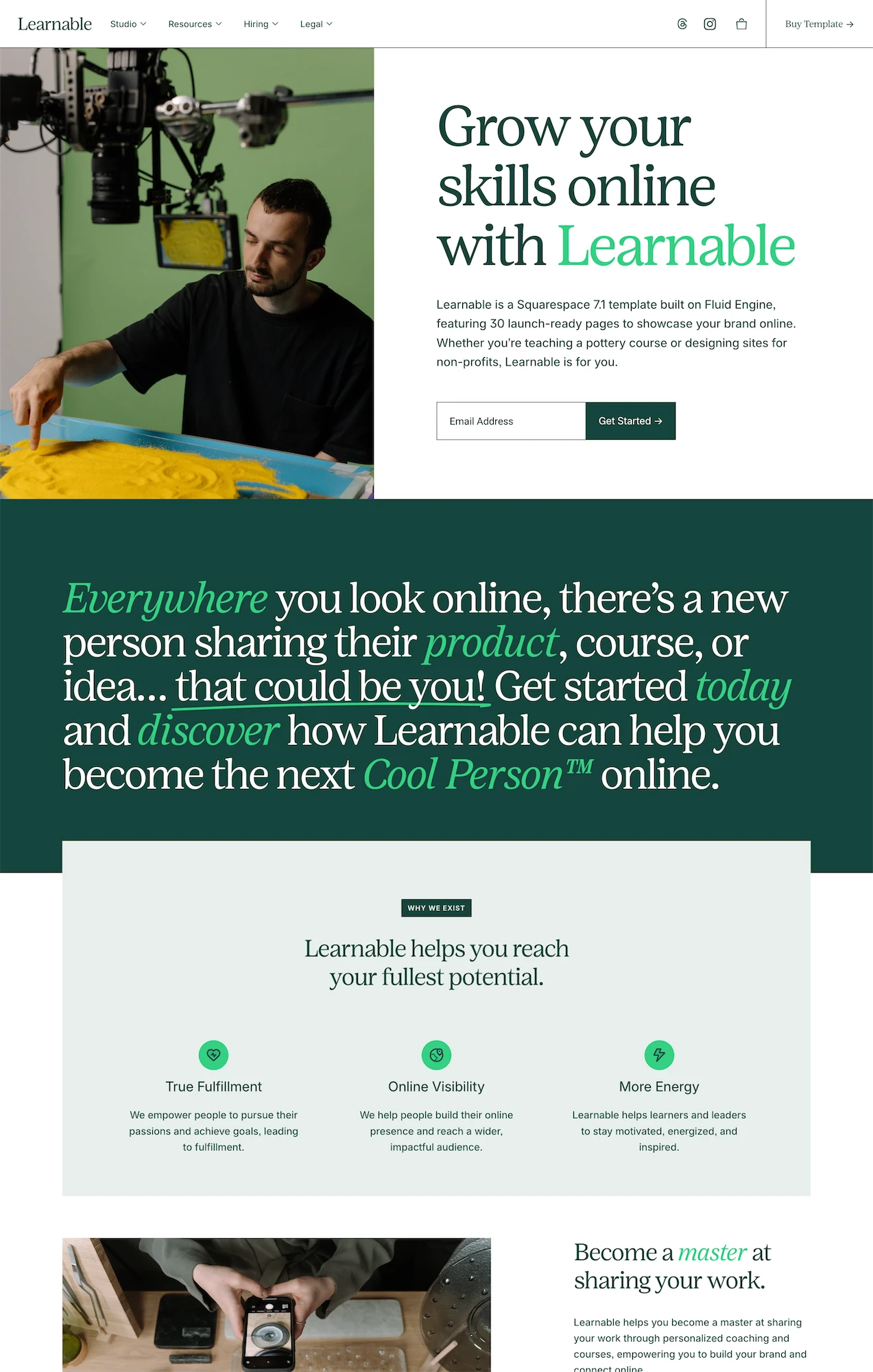 Learnable | A Premium Squarespace 7.1 Website Template for Small Businesses by Studio Mesa
