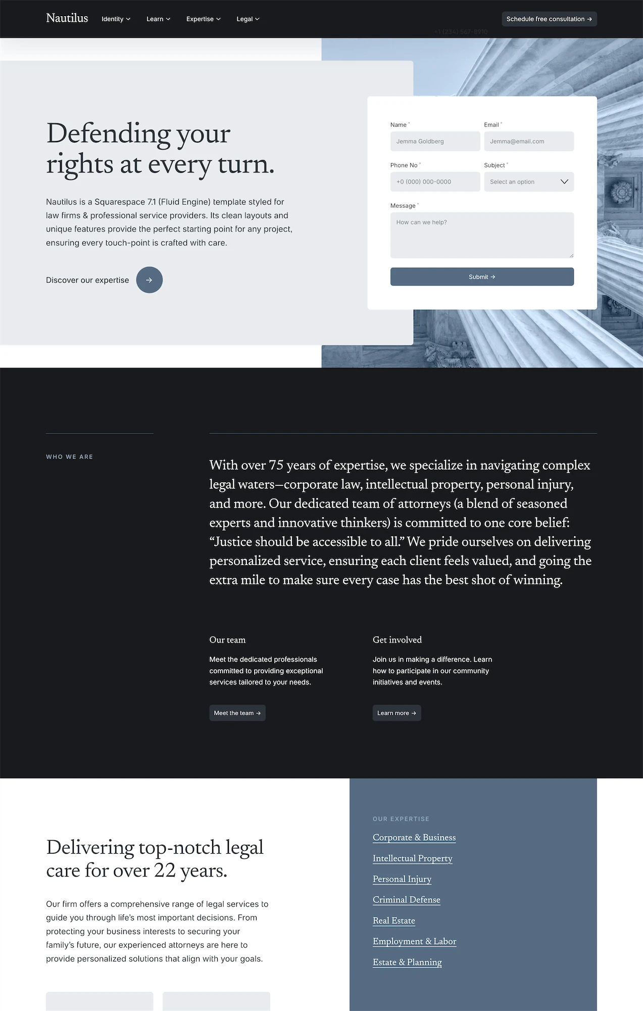 Nautilus | A Premium Squarespace 7.1 Website Template by Studio Mesa